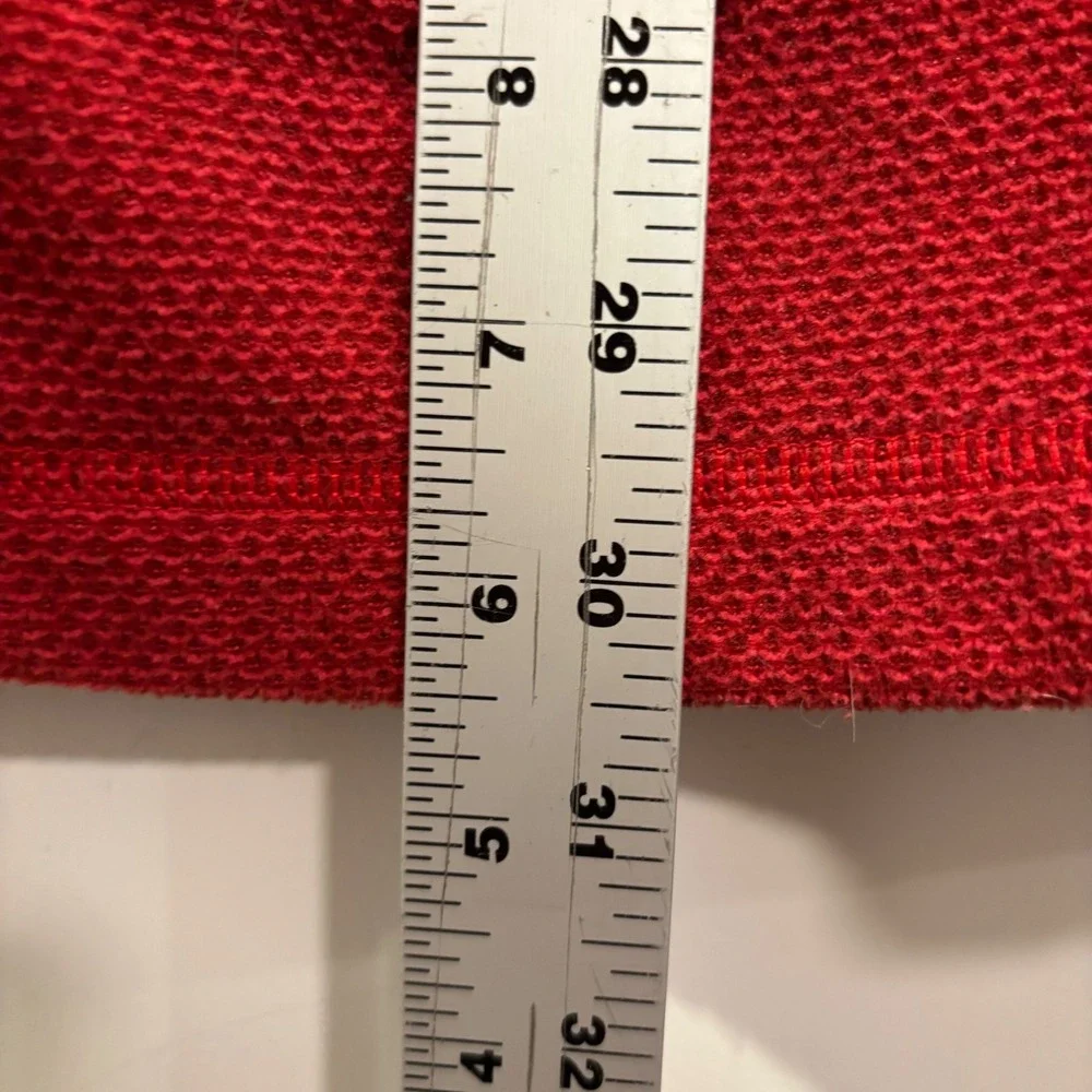 The North Face Mens XL Red Textured Fleece Full Zip Jacket Chest Pocket